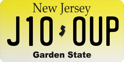 NJ license plate J10OUP
