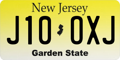NJ license plate J10OXJ