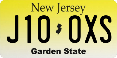 NJ license plate J10OXS