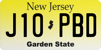 NJ license plate J10PBD