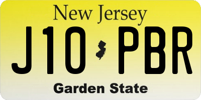NJ license plate J10PBR