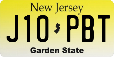 NJ license plate J10PBT