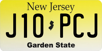 NJ license plate J10PCJ