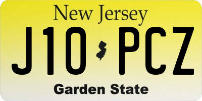 NJ license plate J10PCZ