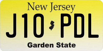 NJ license plate J10PDL