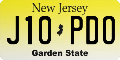 NJ license plate J10PDO