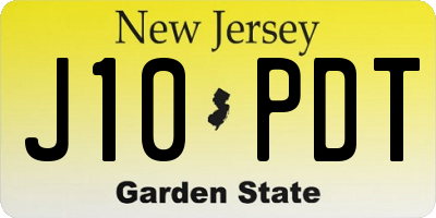 NJ license plate J10PDT