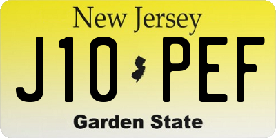 NJ license plate J10PEF