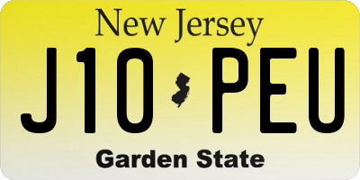 NJ license plate J10PEU