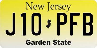 NJ license plate J10PFB