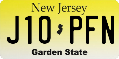 NJ license plate J10PFN