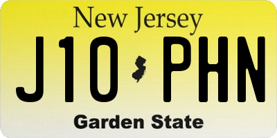NJ license plate J10PHN