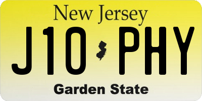 NJ license plate J10PHY