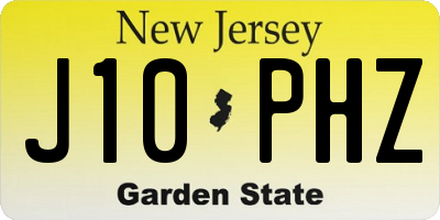 NJ license plate J10PHZ