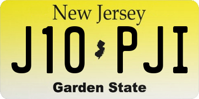 NJ license plate J10PJI