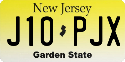 NJ license plate J10PJX