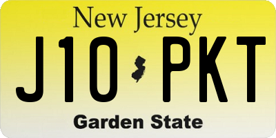 NJ license plate J10PKT