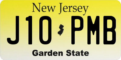 NJ license plate J10PMB