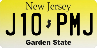 NJ license plate J10PMJ