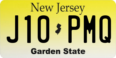 NJ license plate J10PMQ