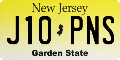 NJ license plate J10PNS