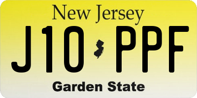 NJ license plate J10PPF