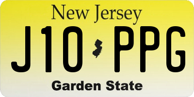 NJ license plate J10PPG