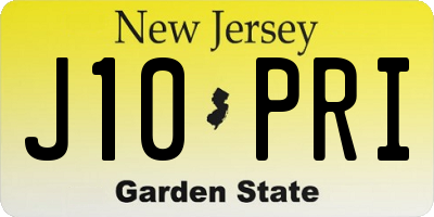 NJ license plate J10PRI