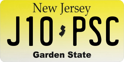 NJ license plate J10PSC
