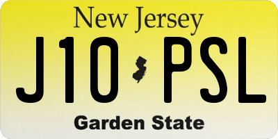 NJ license plate J10PSL