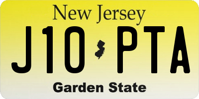 NJ license plate J10PTA