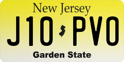 NJ license plate J10PVO