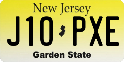 NJ license plate J10PXE