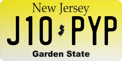 NJ license plate J10PYP