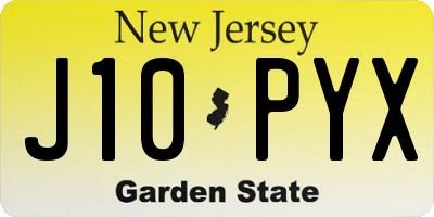 NJ license plate J10PYX