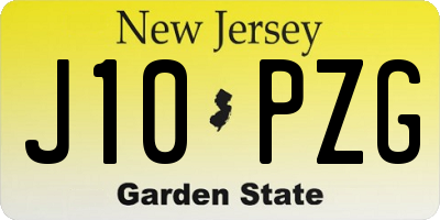 NJ license plate J10PZG