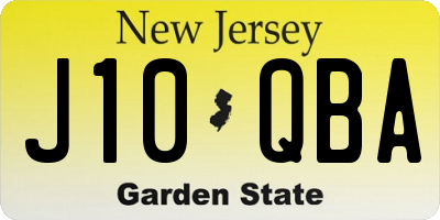 NJ license plate J10QBA