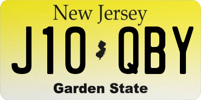 NJ license plate J10QBY