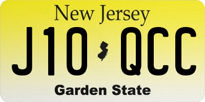 NJ license plate J10QCC