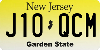 NJ license plate J10QCM