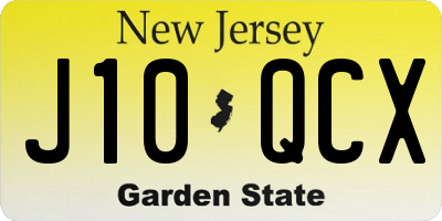 NJ license plate J10QCX