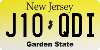 NJ license plate J10QDI