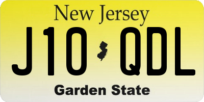 NJ license plate J10QDL