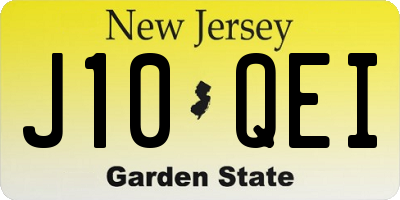 NJ license plate J10QEI
