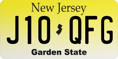NJ license plate J10QFG