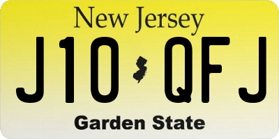 NJ license plate J10QFJ