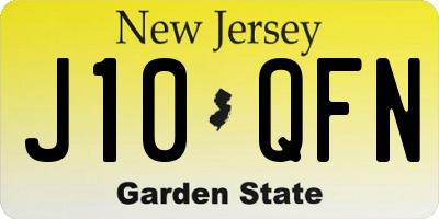 NJ license plate J10QFN