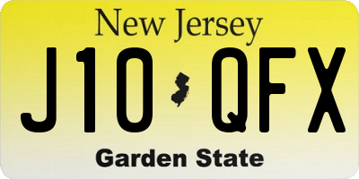 NJ license plate J10QFX