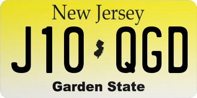 NJ license plate J10QGD