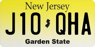 NJ license plate J10QHA